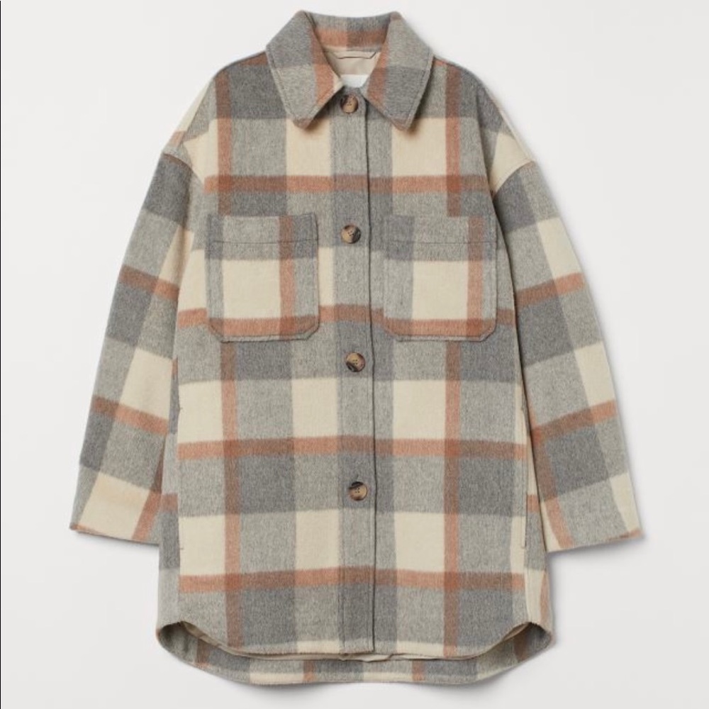 NWT | Oversized Plaid Shirt Jacket (Lined)